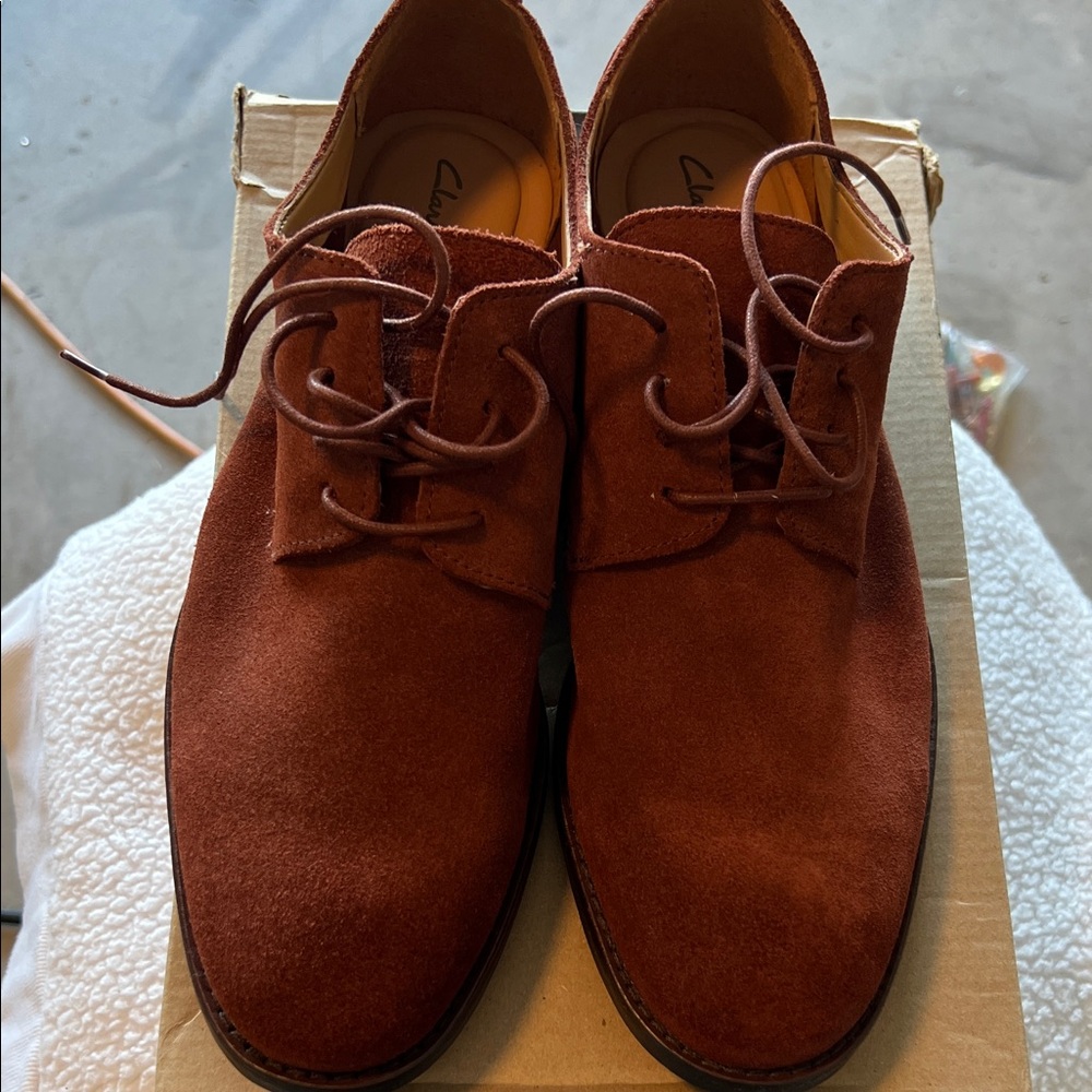 Clarks Men's Rust Suede Oxfords